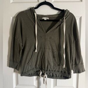 American Eagle Olive Green Hooded Pullover
